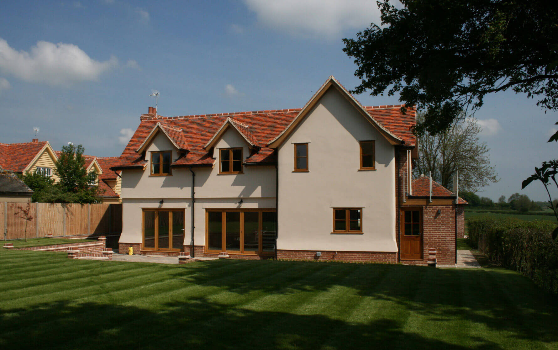 Reverse view of the detached house named Burroughs. Part of the Arkesden Road development
