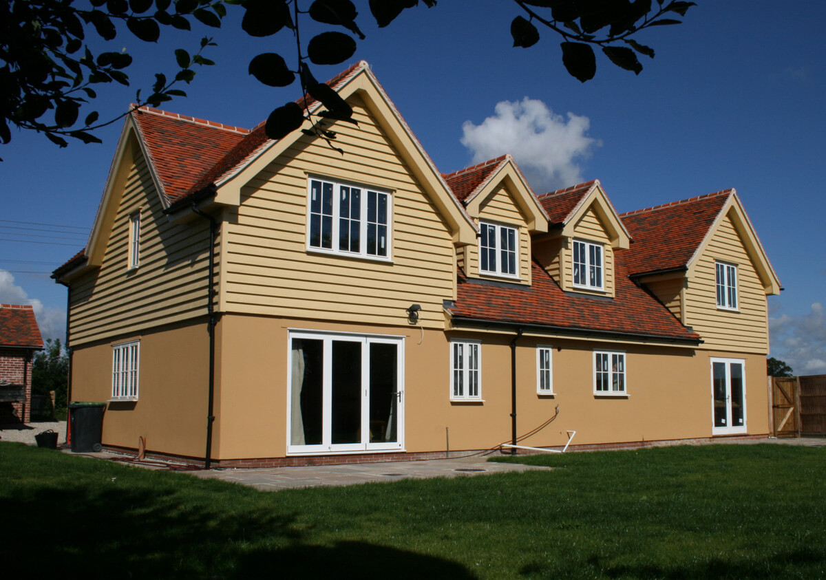 The reverse view of Belmont, a four-bed house in our Arkesden road, Clavering development.