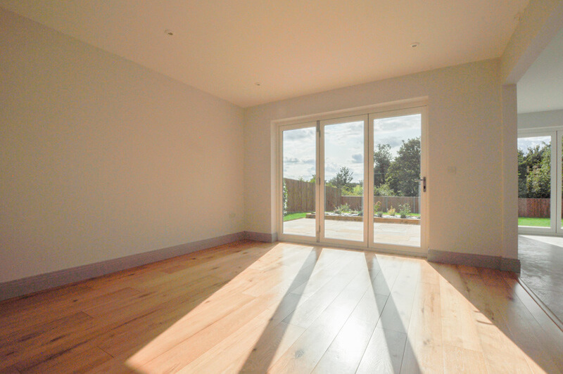 Bright and spacious dining area with hard wood floors and bi-fold doors opening onto back garden.